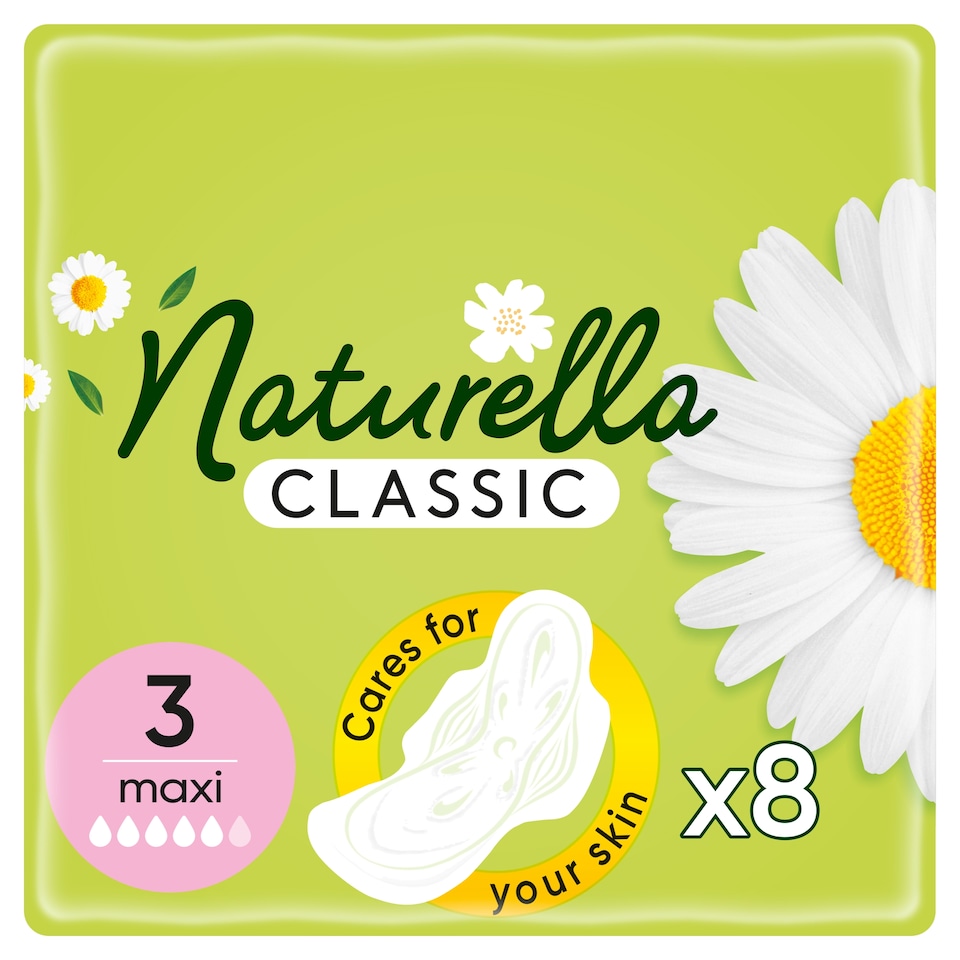 Naturella Classic Maxi Camomile Egészségügyi Betét szárnyas betét x8  1. kép