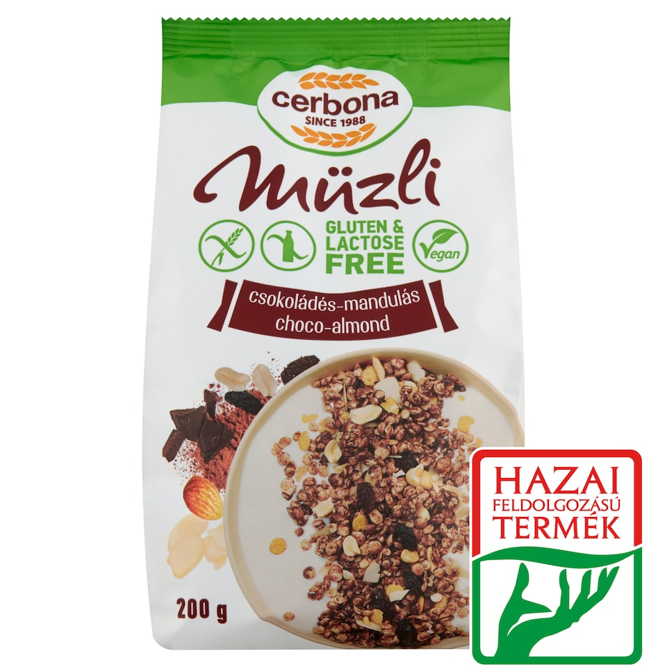 Cerbona Gluten-Free, Lactose-Free Chocolate-Almond Muesli 200 g