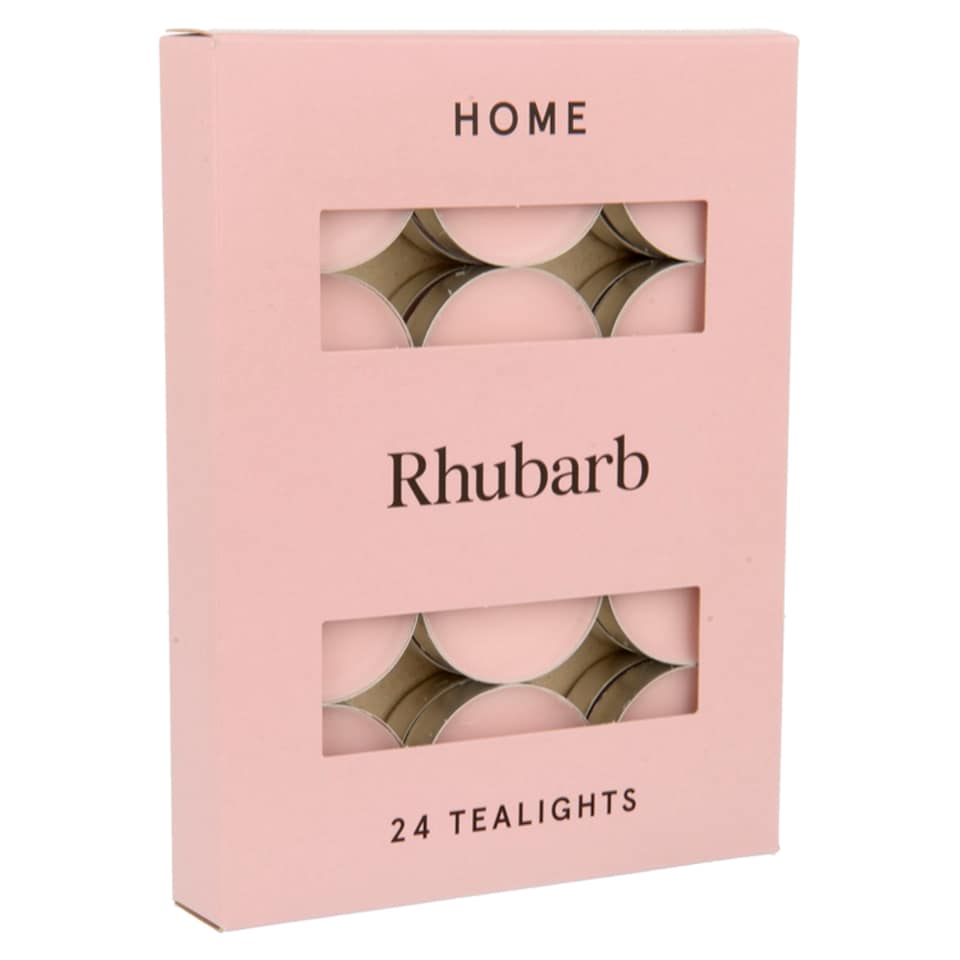 TESCO RHUBARB TEALIGHTS 24PK