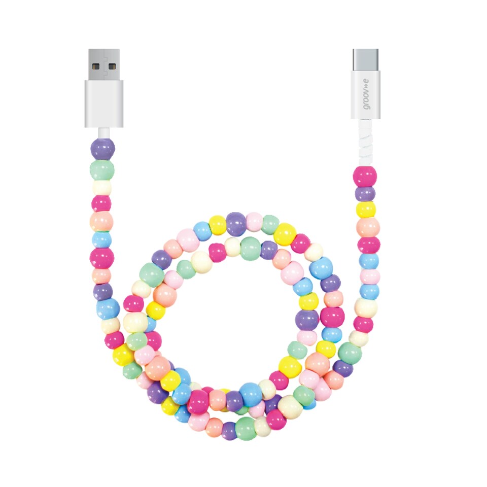 image 1 of GROOVE CHARGING CABLE 1M USB-C to USB-A BEADED