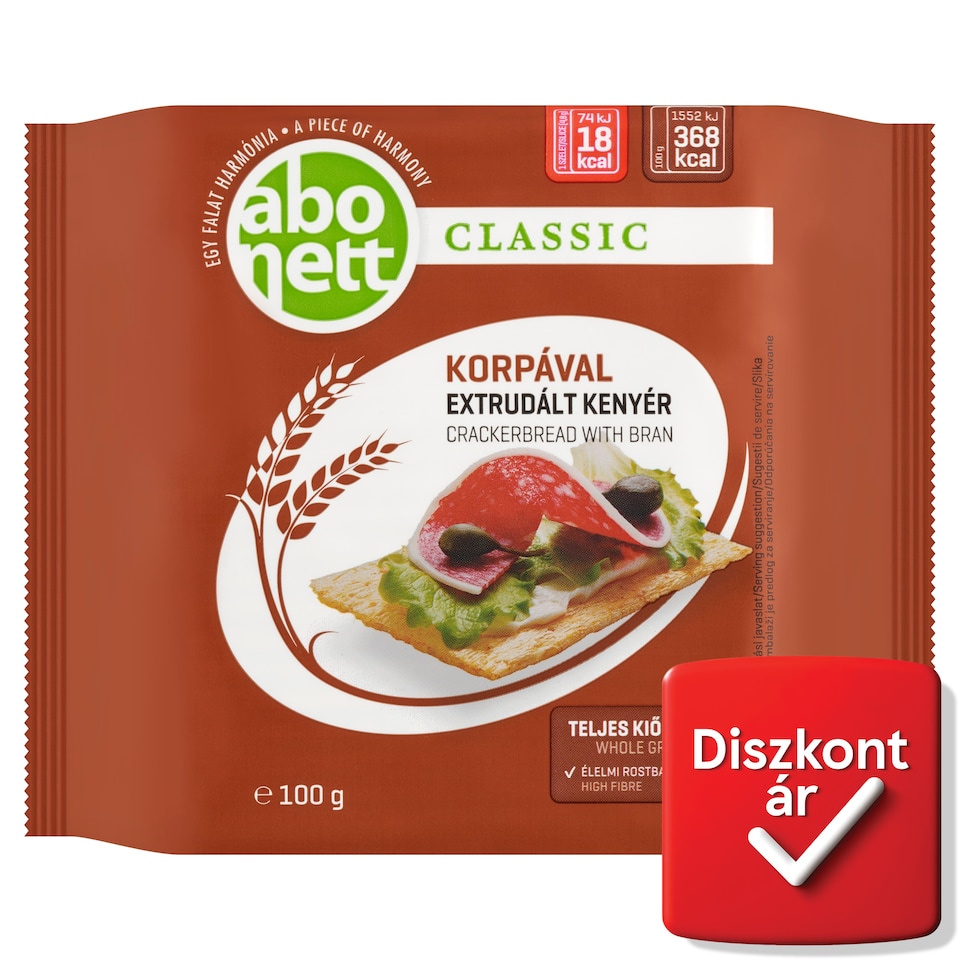 Abonett Classic extrudált kenyér korpával 100 g  1. kép