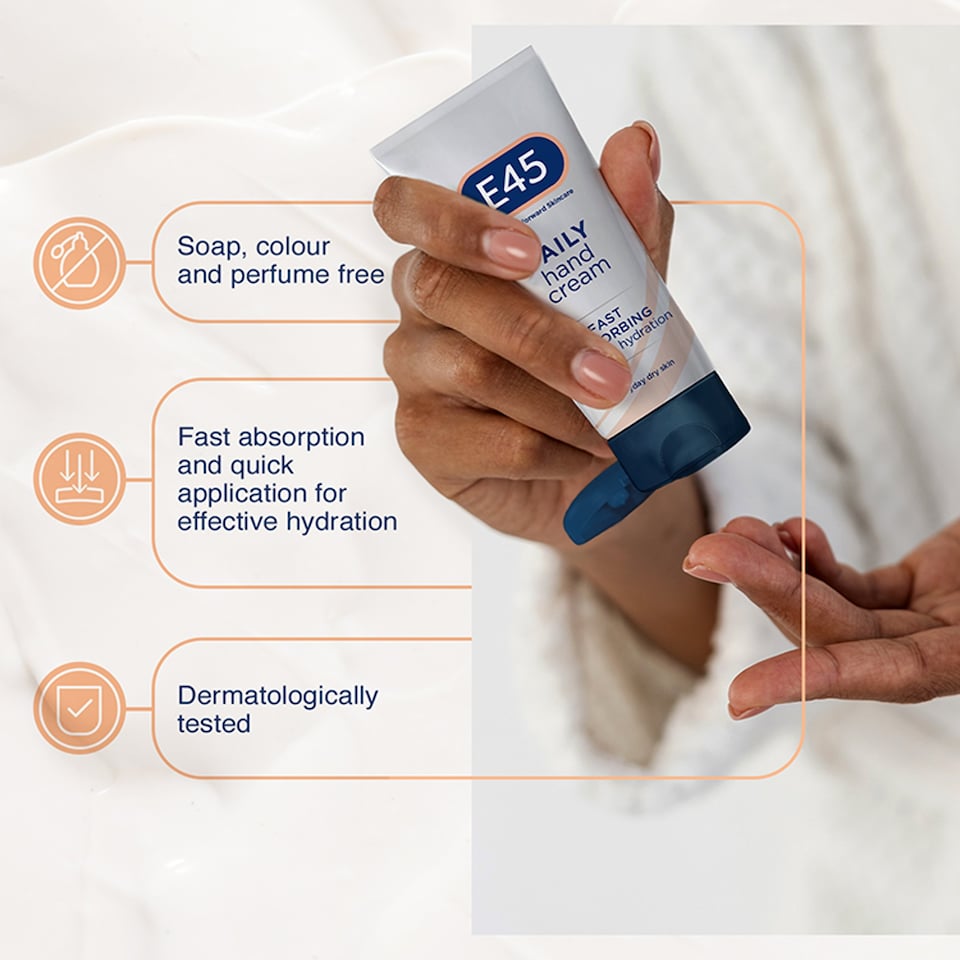 image 1 of E45 Daily Moisturiser Hand Cream for Dry Hands 50g