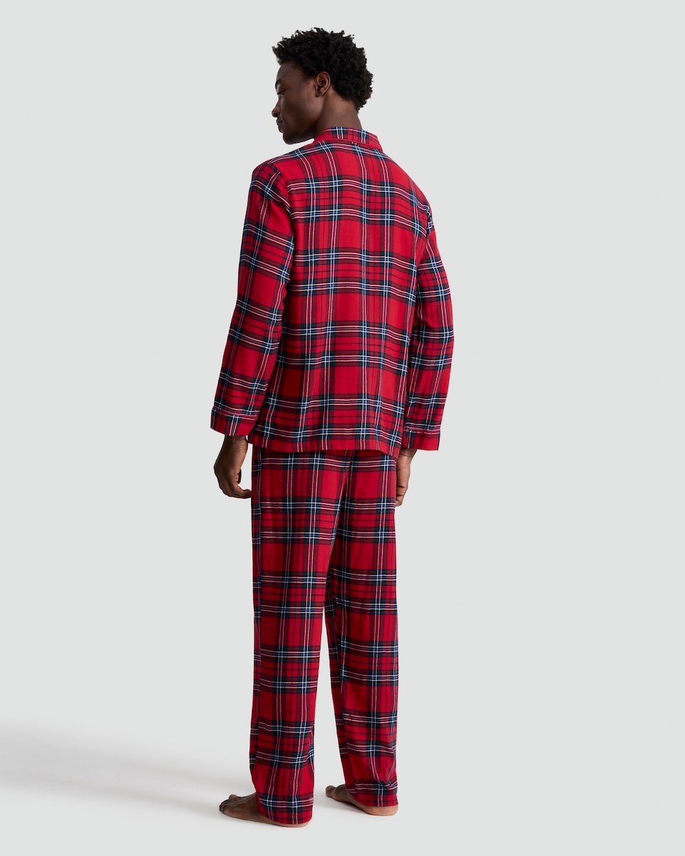 image 1 of F&F Check Woven Matching Family Christmas Pyjamas in Red
