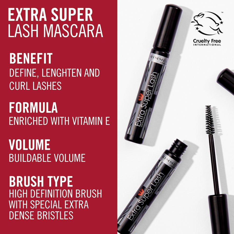 image 1 of Rimmel Extra Super Lash Mascara Black