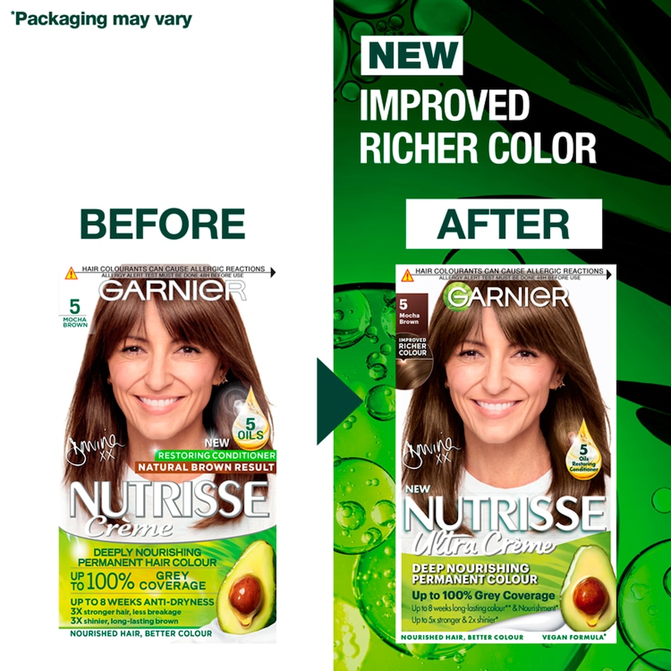 image 1 of Garnier Nutrisse 5 Mocha Brown Permanent Hair Dye