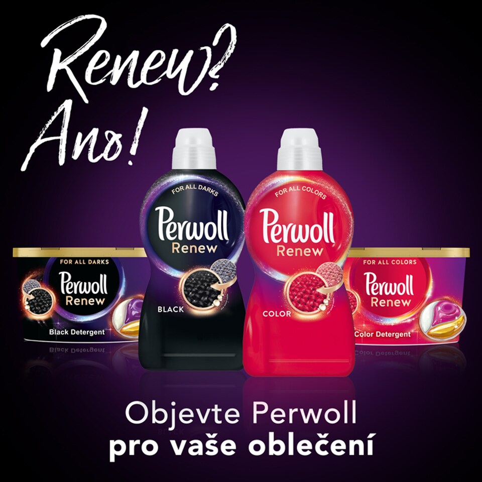 Obrázek 1 pro produkt Perwoll Renew speciální prací gel Black 54 praní, 2970ml