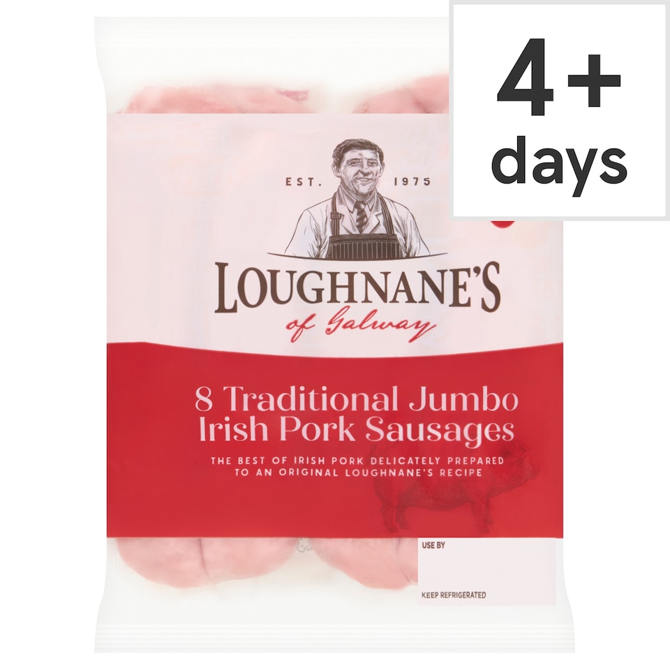 Loughnanes 8 Traditional Jumbo Pork Sausages 454g