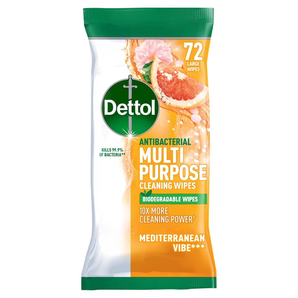 image 1 of Dettol Multi-Purpose Cleaning Med Vibes 72 Wipes