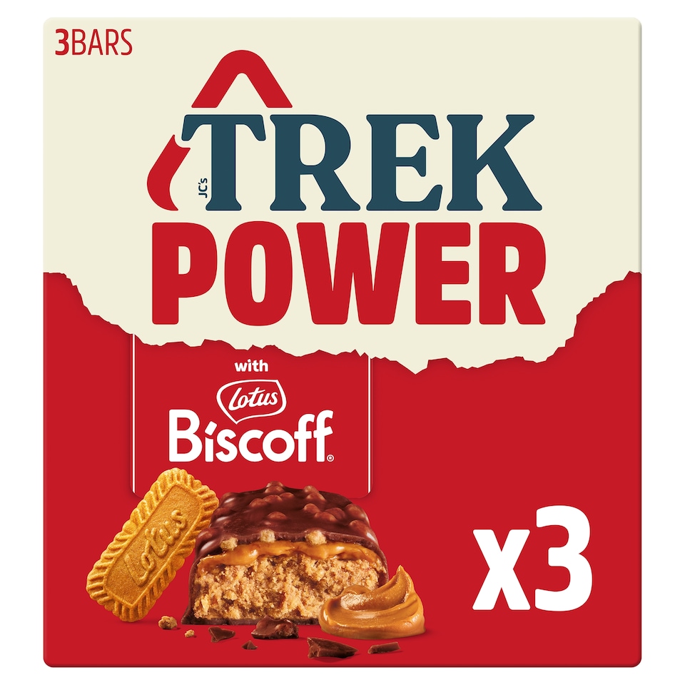 TREK Power Protein Bars - Lotus Biscoff 3 x 44g