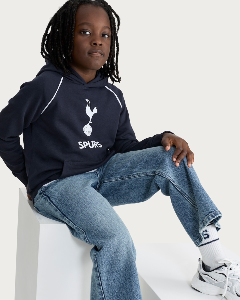 image 1 of Tottenham Hotspur Spurs Cotton Rich Hoodie in Navy