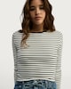 image 1 of OH ME OH MY Cotton Rich Striped Long Sleeved Top in White
