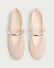 image 2 of SACHA Mesh Metallic Strap Ballet Flats in Cream