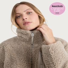 F&F Active OUTDOOR Borg Textured Zip Up Jacket in Neutral