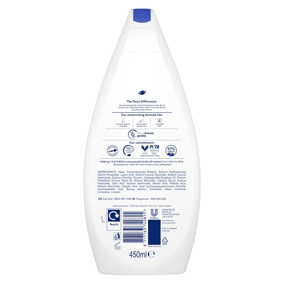image 1 of Dove Deeply Nourishing Body Wash Shower Gel 450ml