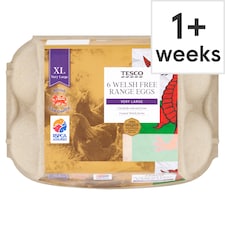 Tesco Welsh Free Range Very Large Eggs 6 Pack
