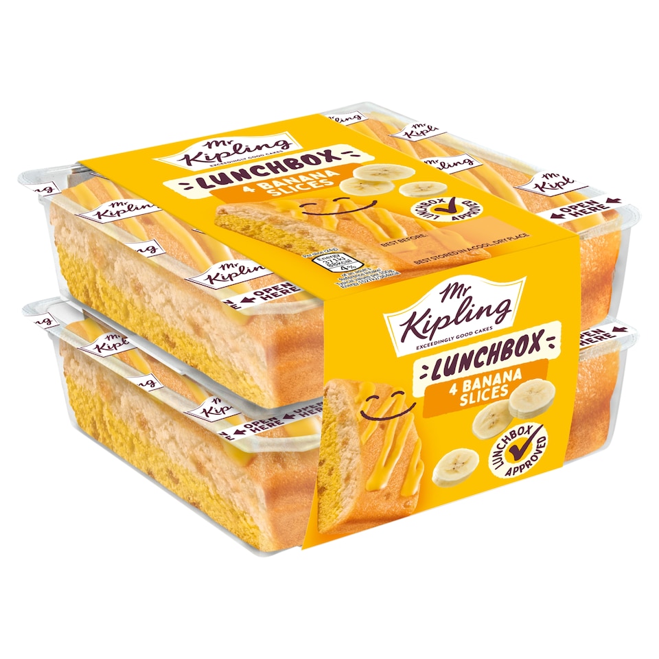 image 1 of Mr Kipling Banana Lunchbox Cake Slices 4 pack