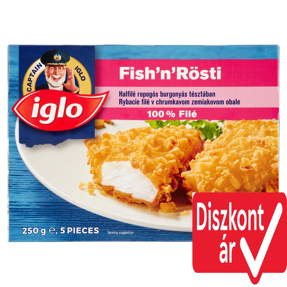 Iglo Fish'n'Rösti gyorsfagyasztott halfilé ropogós burgonyás tésztában 5 db 250 g