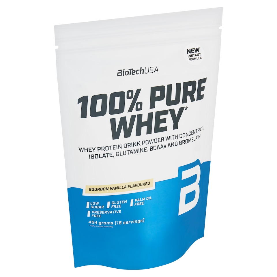 obrázok 1 z BioTechUSA 100% Pure Whey ochutený bielkovinový nápojový prášok príchuť bourbon vanilka 454 g