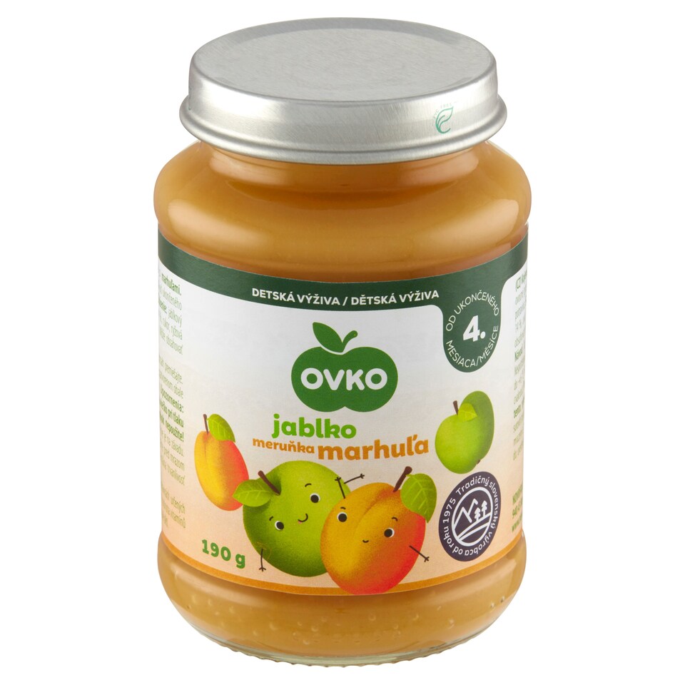 obrázok 1 z OVKO Dojčenská výživa jablko marhuľa 190 g