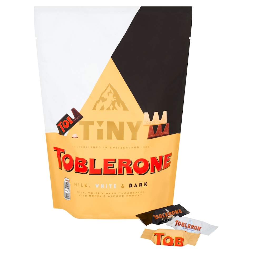 image 1 of Toblerone Tiny Milk/White/Dark Chocolate Bars Pouch 280g