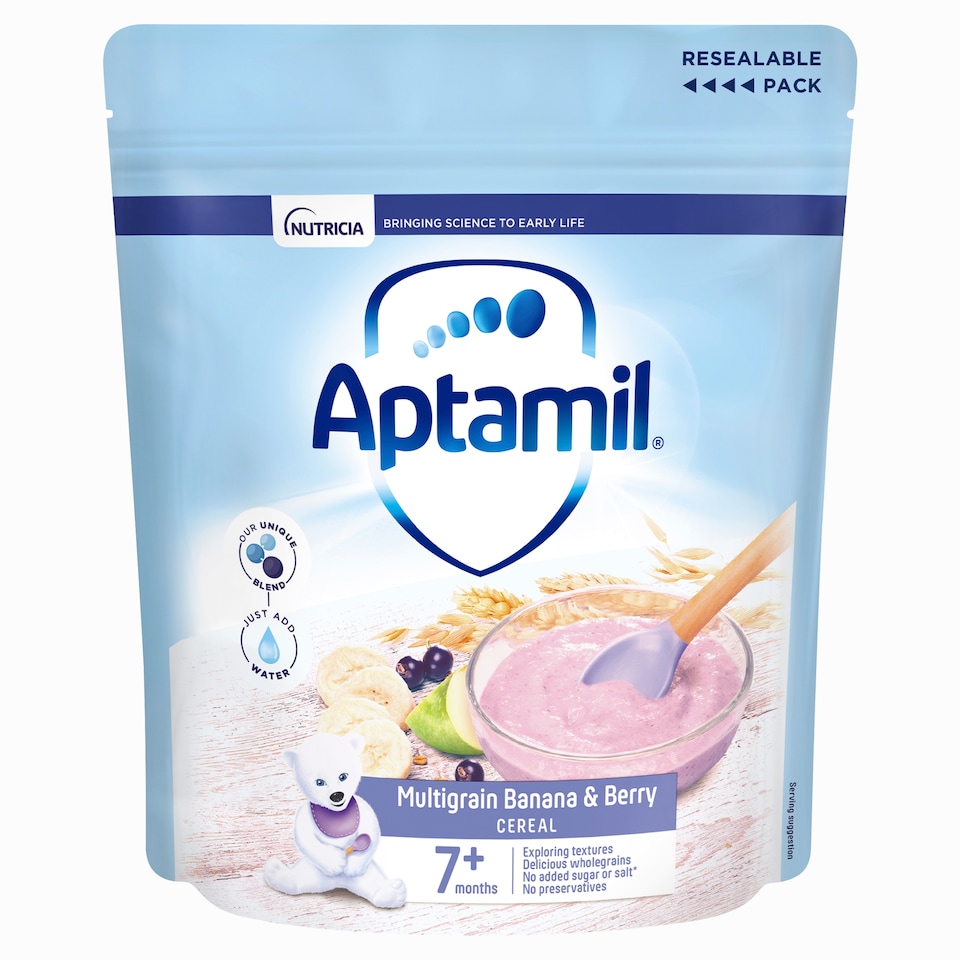 image 1 of Aptamil Multigrain Banana & Berry Porridge Baby Cereal 7+ Months 200g