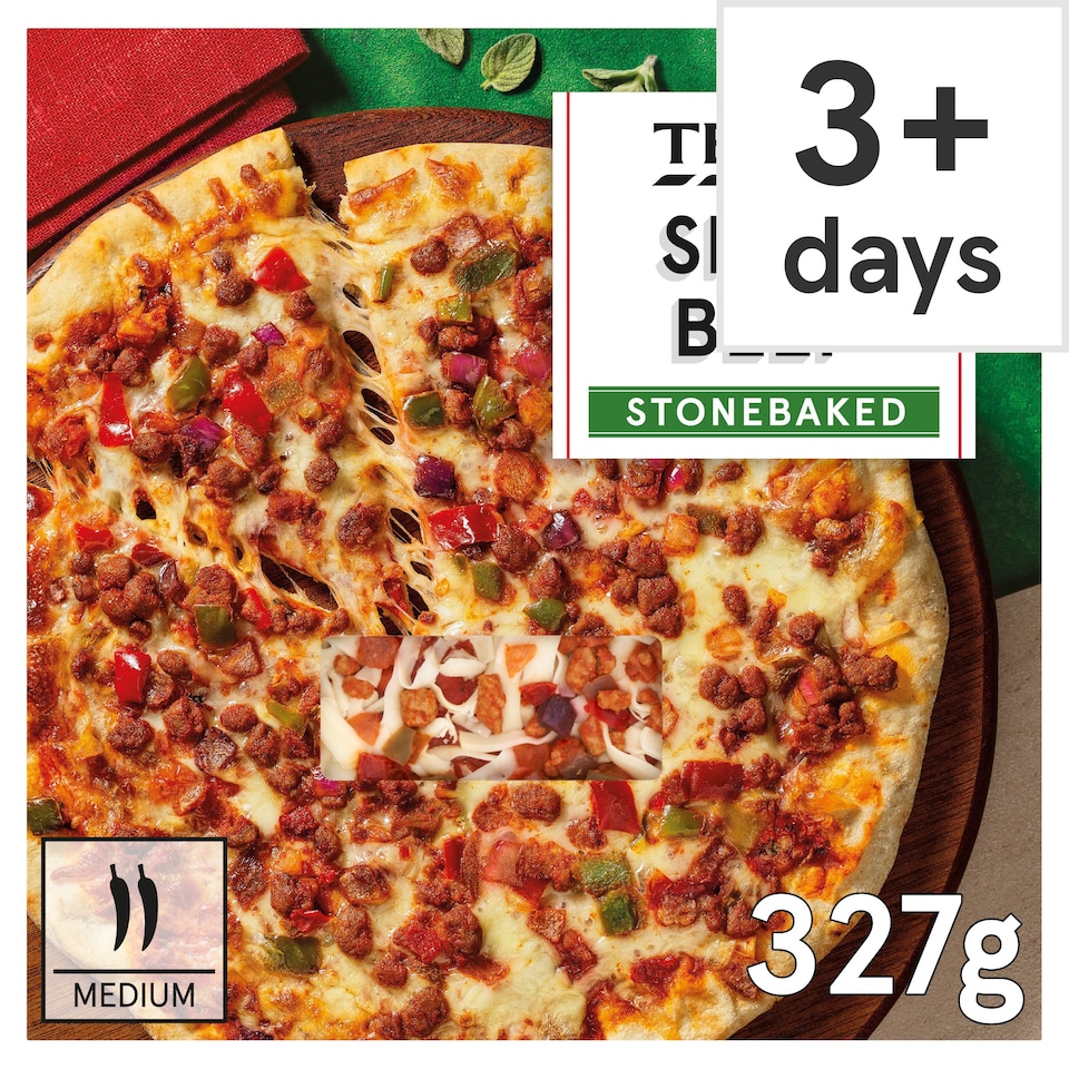 Tesco Stonebaked Spicy Beef Pizza 327g