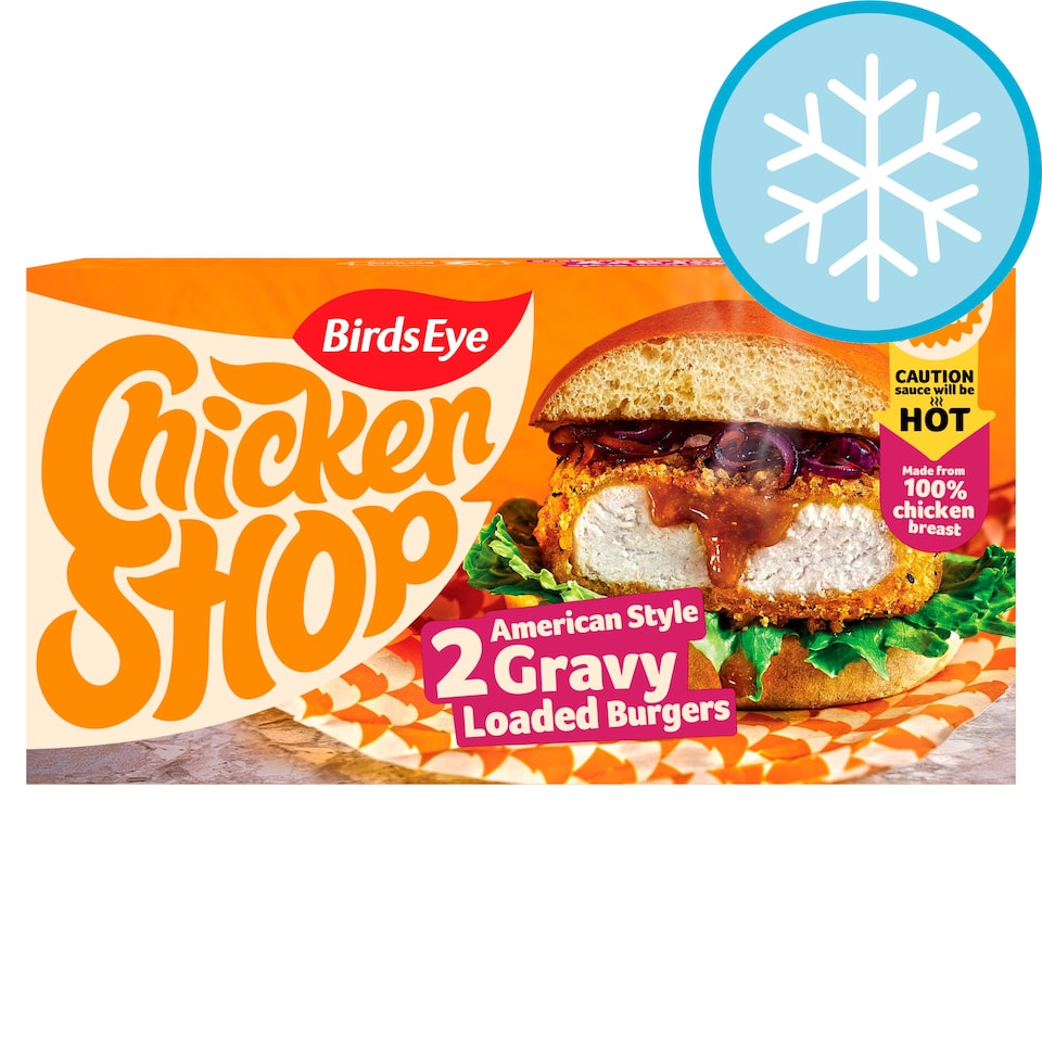 image 1 of Birds Eye Chicken Shop 2 American Style Gravy Loaded Burgers 250g