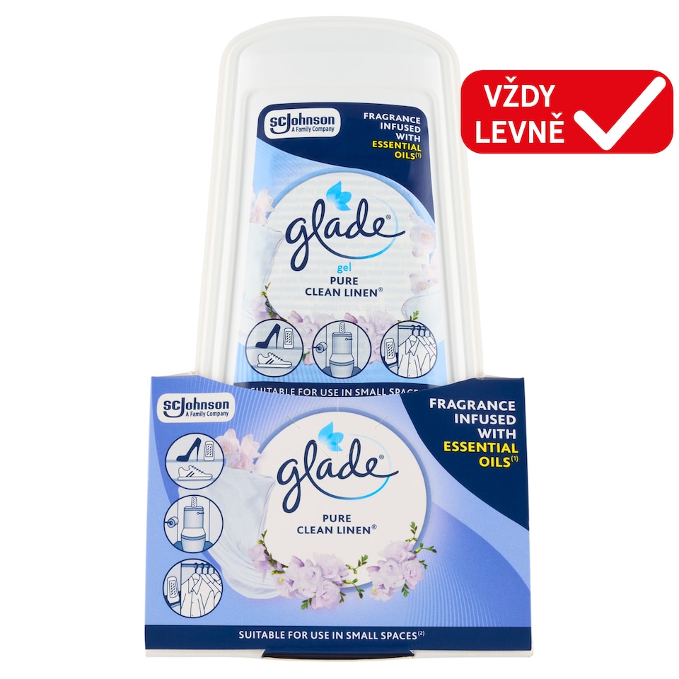 image 1 of Glade Gel Pure Clean Linen Air Freshener 2 x 150g