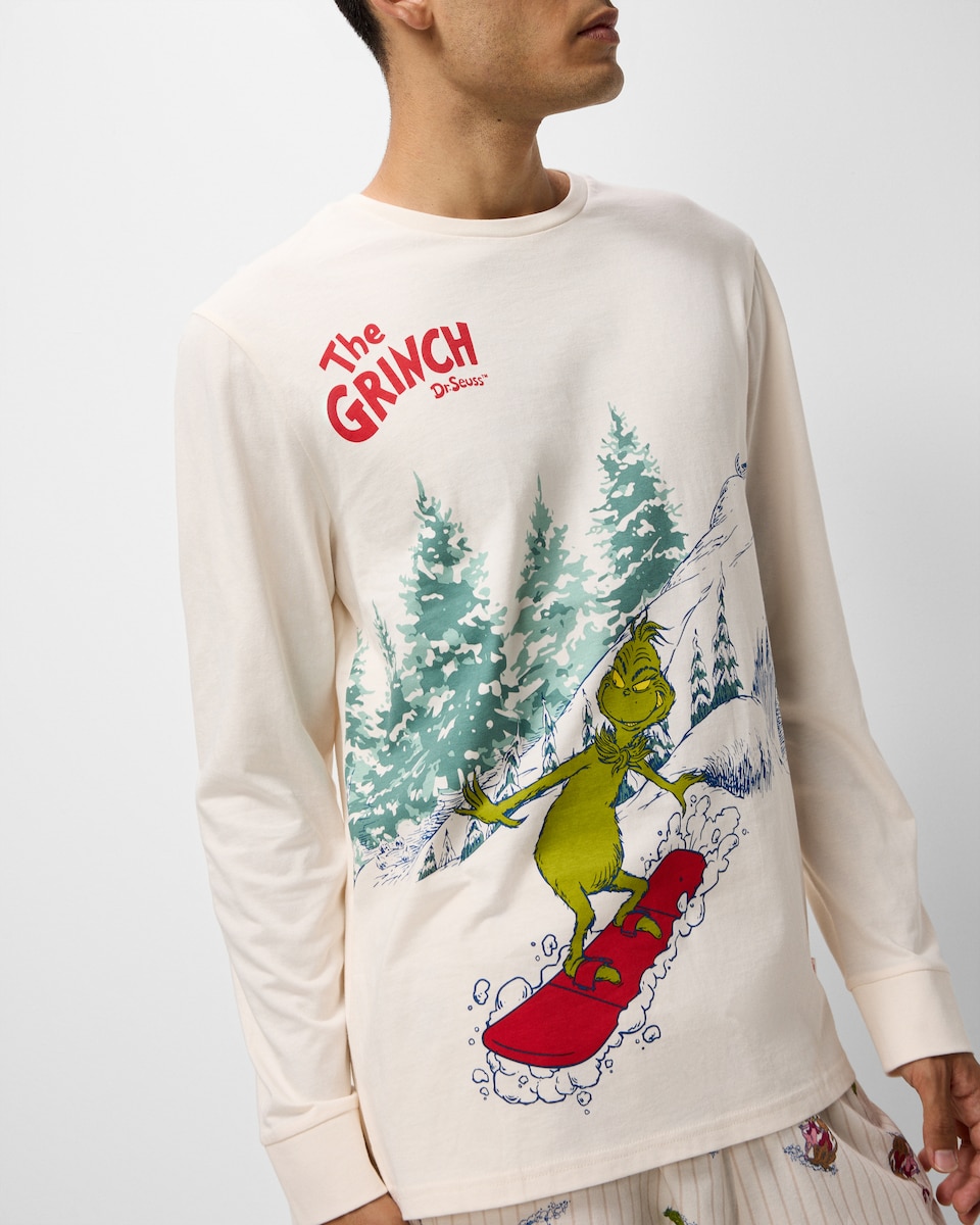 image 1 of The Grinch Pure Cotton Matching Family Pyjama Set in Cream