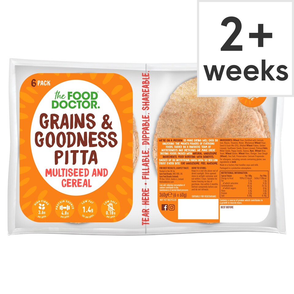 The Food Doctor Seed And Cereal Pitta 6 Pack