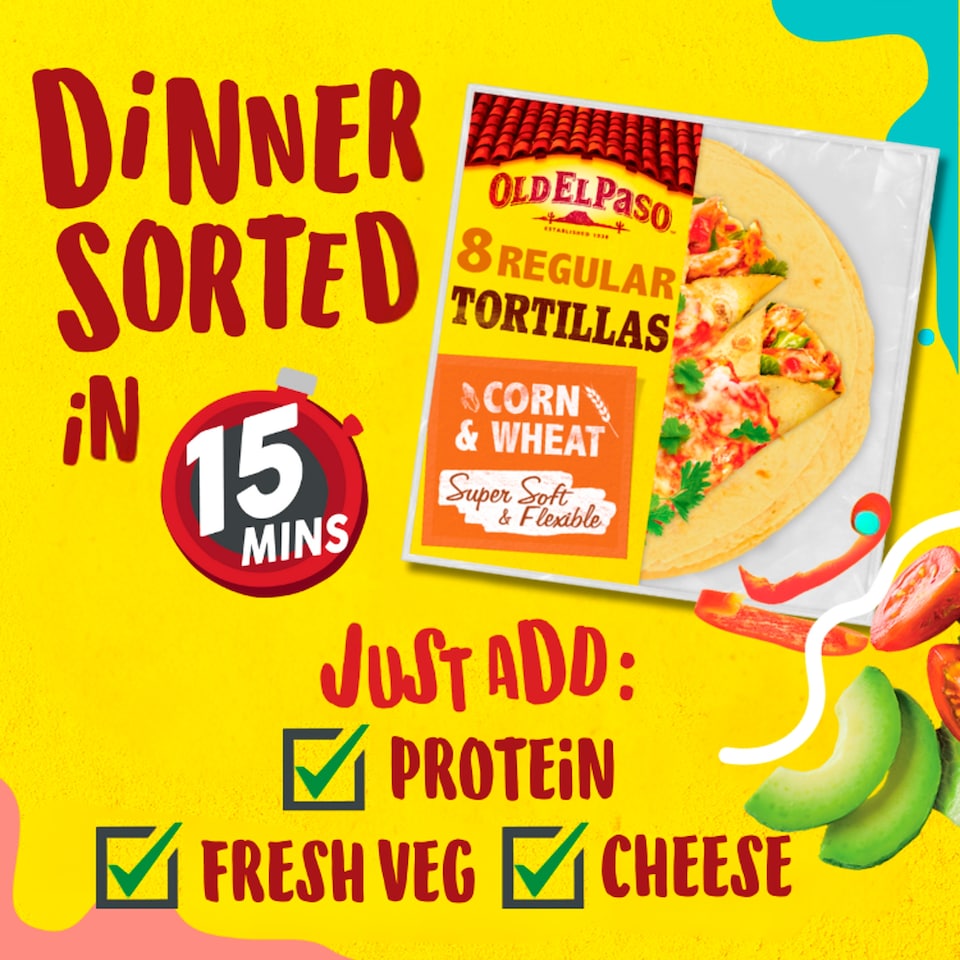 image 1 of Old El Paso Soft Corn Tortillas Wraps X8 335G