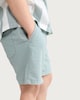 image 2 of F&F Boys 2-Piece Pure Cotton Striped Shirt and Shorts Set in Green