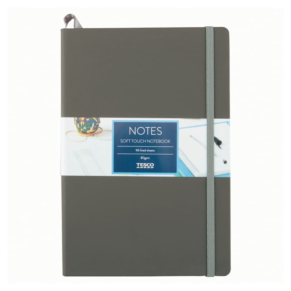 Tesco Black Soft Cover Notebook 192 Pages