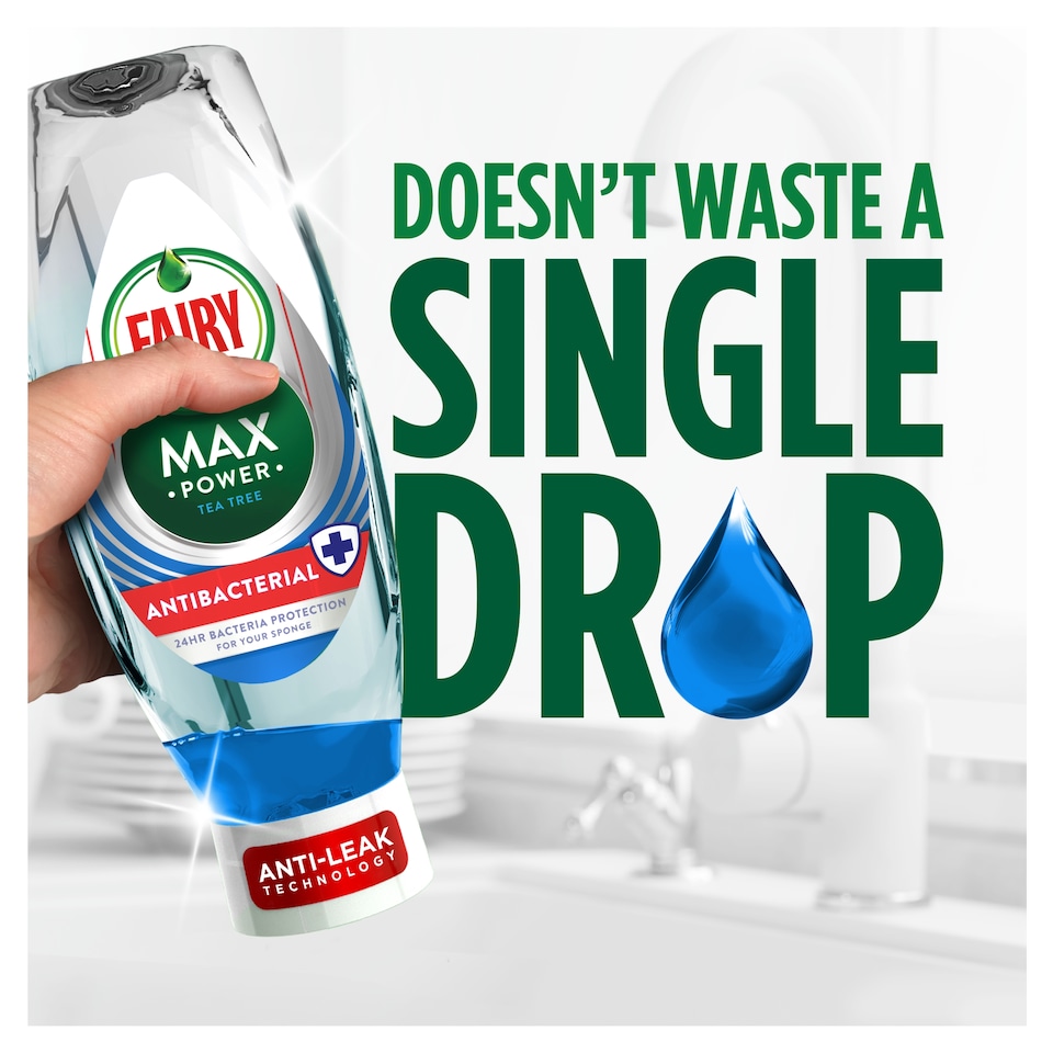 image 1 of Fairy Max Power Eucalyptus Anti-Bacterial Washing Up Liquid 545ml