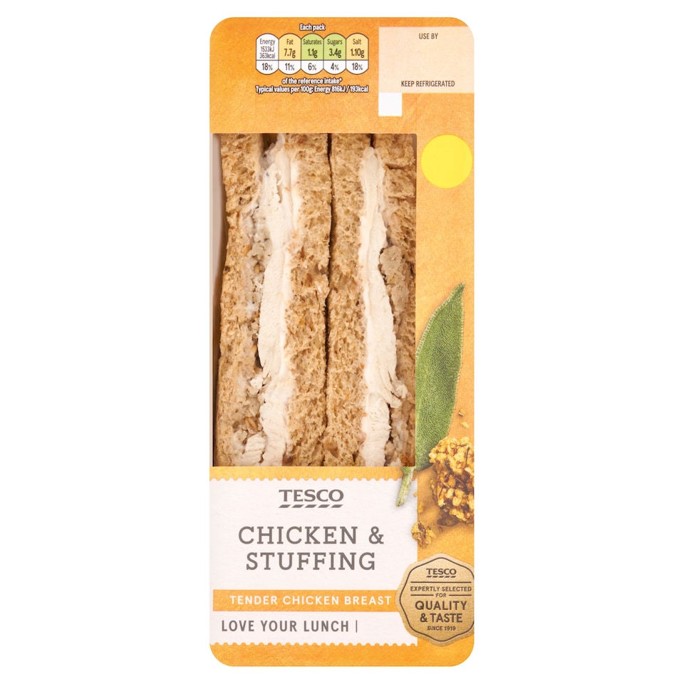Tesco Chicken & Stuffing Sandwich