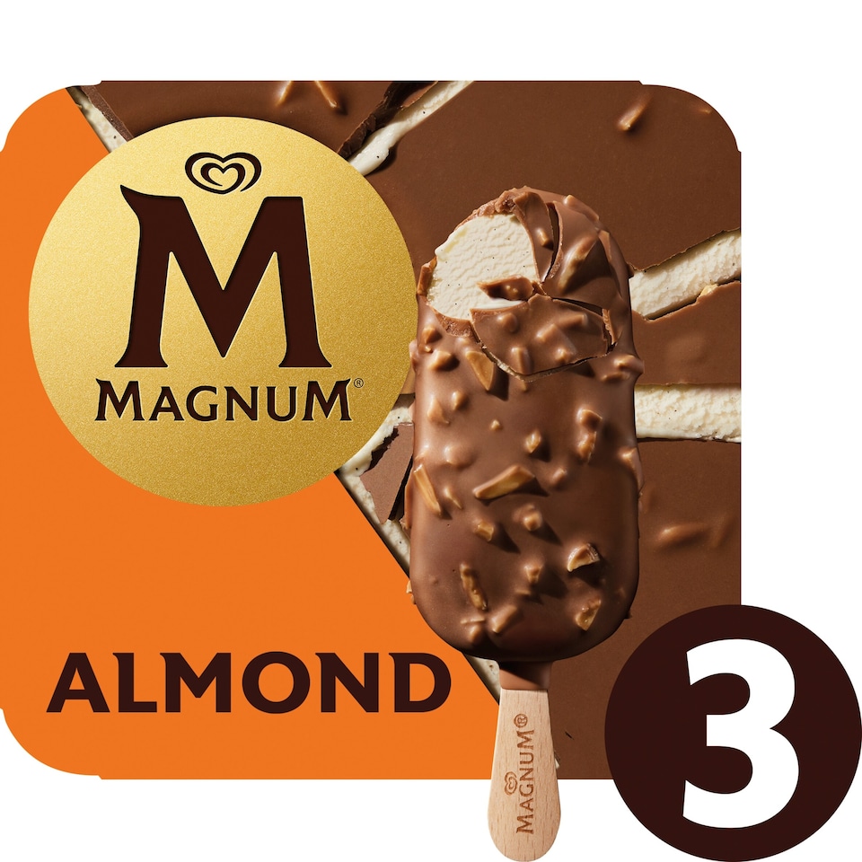 image 1 of Magnum Almond Ice Cream Sticks 3x100ml 