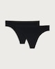 image 4 of F&F 2-Pack Contour Seamfree Thongs in Black