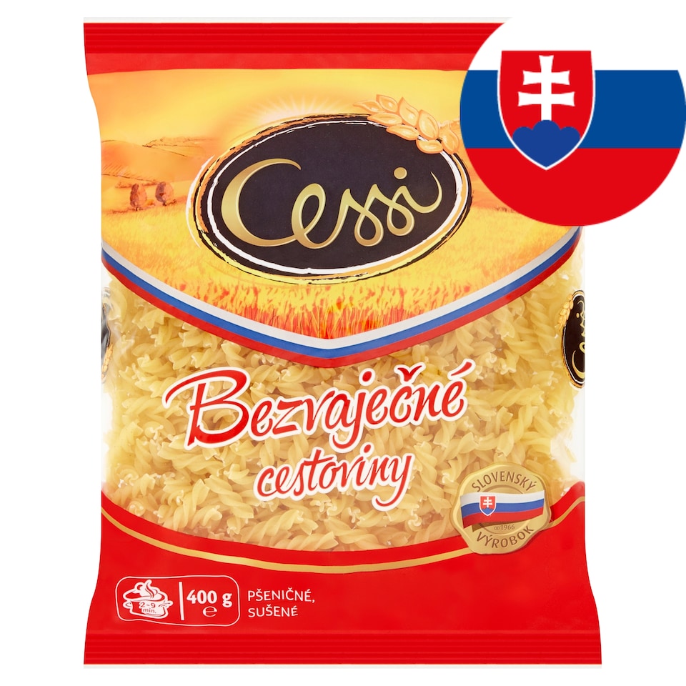 Cessi Bezvaječné cestoviny pšeničné, sušené vretienka 400 g