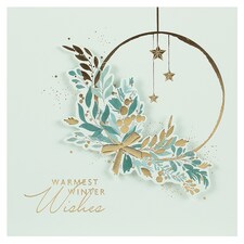 Tesco Luxury Teal Wreath Cards 6 Pack