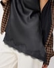 image 4 of F&F Satin Lace Trim Asymmetric Hem Cami Top in Grey