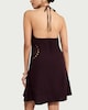 image 3 of F&F Crochet Detail Beach Dress with Linen in Burgundy