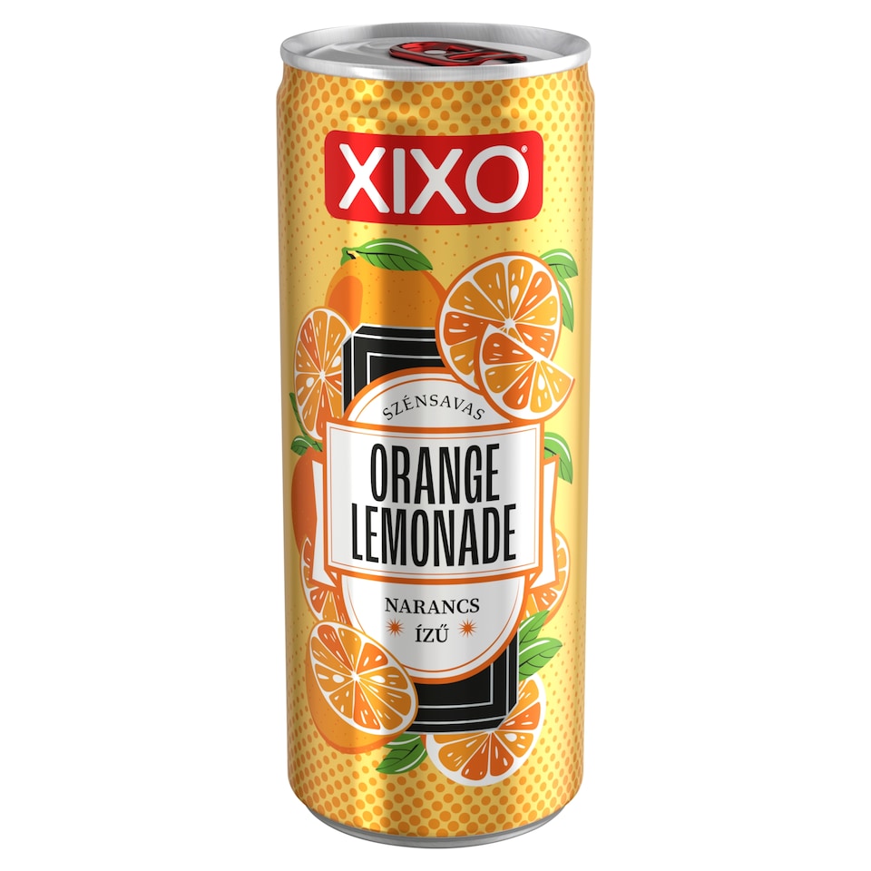 XIXO Orange Lemonade narancsízű, szénsavas üdítőital cukorral és édesítőszerekkel 250 ml 
