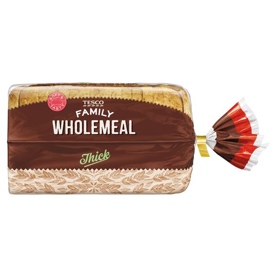 TESCO WHOLEMEAL THICK BREAD 800G Tesco Groceries