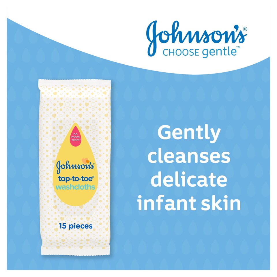 image 1 of Johnson's Baby Top-To-Toe Washcloths 15S