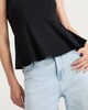 image 3 of F&F Polyamide Square Neck Sleeveless Peplum Top in Black