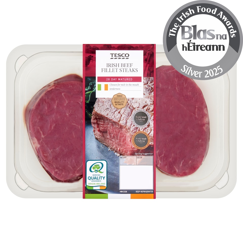 Tesco Irish Beef Fillet Steak 330G