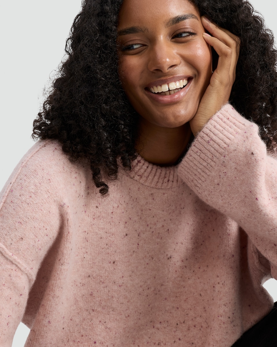 image 1 of F&F Speckled Knit Jumper with Wool in Pink