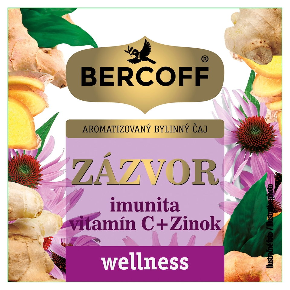 Bercoff Wellness Zázvor imunita vitamín C + zinok aromatizovaný bylinný čaj 10 x 2 g (20 g)