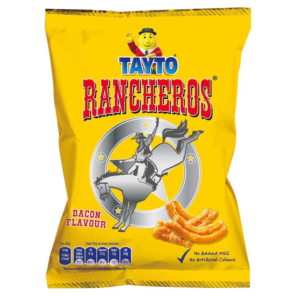 Tayto Rancheros Bacon Flavour Potato Snacks 31G