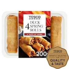 Tesco 4 Duck Spring Rolls 200G
